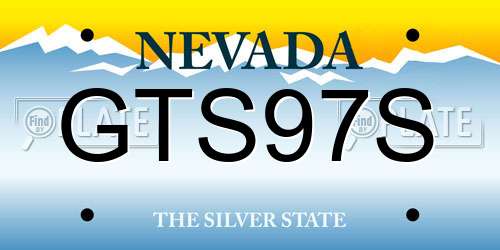 GTS97S Nevada License Plate