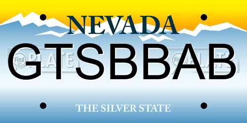GTSBBAB Nevada License Plate