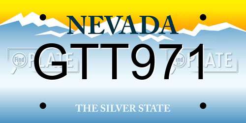 GTT971 Nevada License Plate