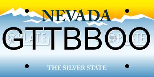 GTTBBOO Nevada License Plate