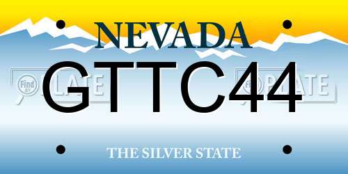 GTTC44 Nevada License Plate