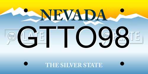 GTTO98 Nevada License Plate