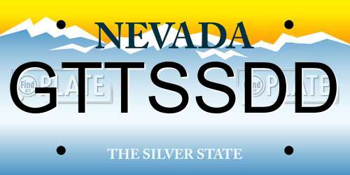 GTTSSDD Nevada License Plate