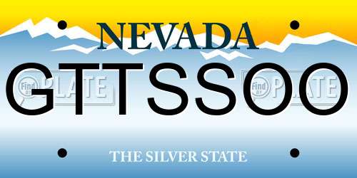 GTTSSOO Nevada License Plate