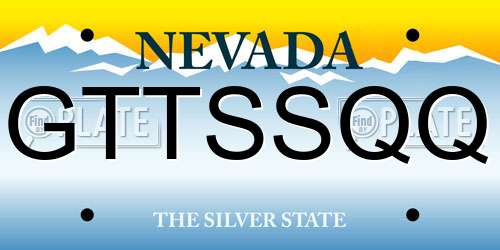GTTSSQQ Nevada License Plate