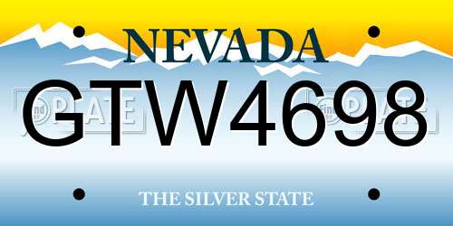GTW4698 Nevada License Plate