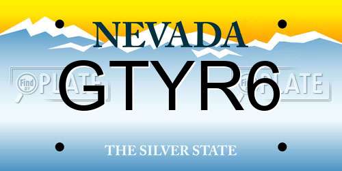 GTYR6 Nevada License Plate
