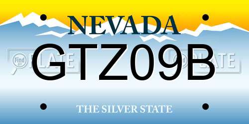 GTZ09B Nevada License Plate