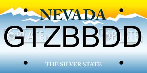 GTZBBDD Nevada License Plate