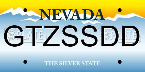 GTZSSDD Nevada License Plate