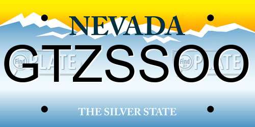 GTZSSOO Nevada License Plate