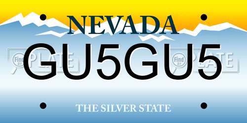 GU5GU5 Nevada License Plate