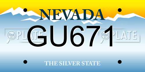 GU671 Nevada License Plate