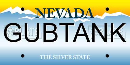 GUBTANK Nevada License Plate