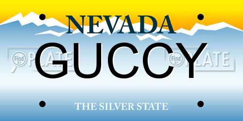 GUCCY Nevada License Plate