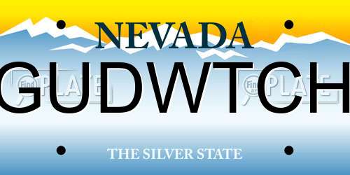 GUDWTCH Nevada License Plate