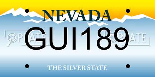 GUI189 Nevada License Plate