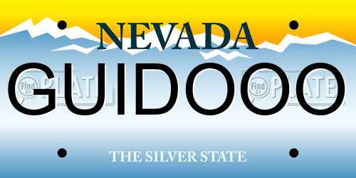 GUIDOOO Nevada License Plate