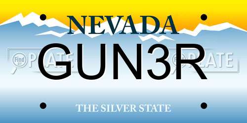 GUN3R Nevada License Plate