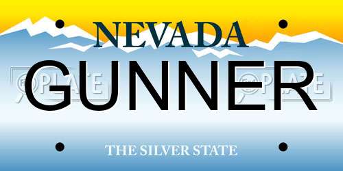 GUNNER Nevada License Plate