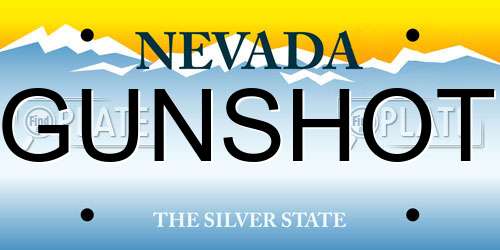 GUNSHOT Nevada License Plate