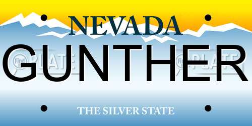 GUNTHER Nevada License Plate