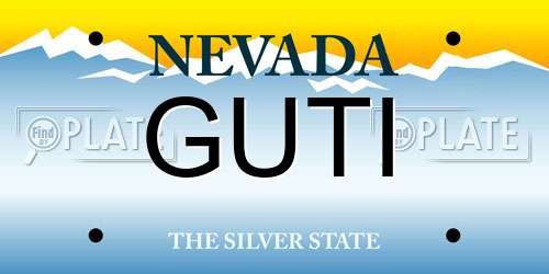 GUTI Nevada License Plate