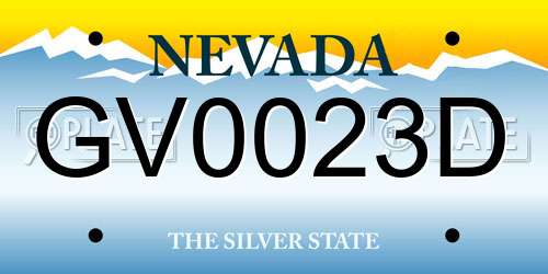 GV0023D Nevada License Plate