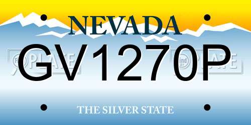 GV1270P Nevada License Plate