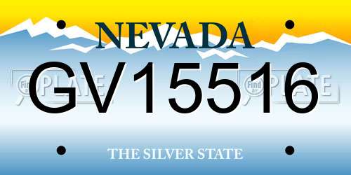 GV15516 Nevada License Plate