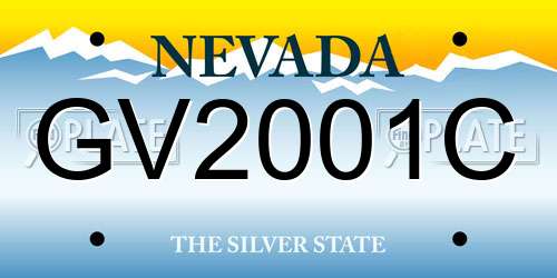 GV2001C Nevada License Plate