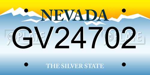 GV24702 Nevada License Plate