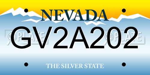 GV2A202 Nevada License Plate