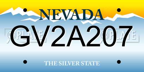GV2A207 Nevada License Plate
