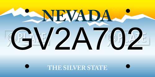 GV2A702 Nevada License Plate