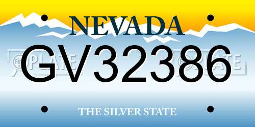 GV32386 Nevada License Plate