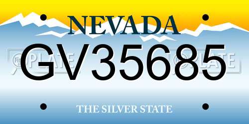 GV35685 Nevada License Plate