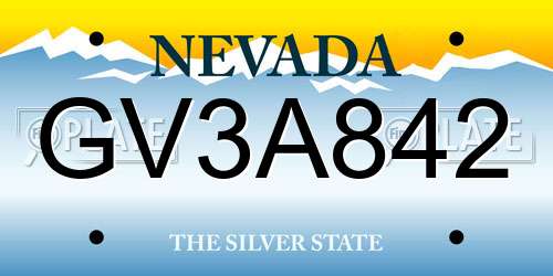 GV3A842 Nevada License Plate