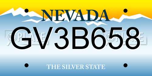 GV3B658 Nevada License Plate