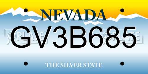 GV3B685 Nevada License Plate