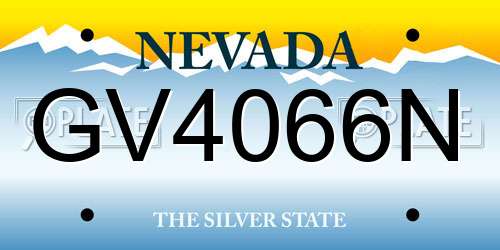 GV4066N Nevada License Plate