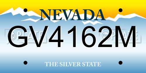 GV4162M Nevada License Plate