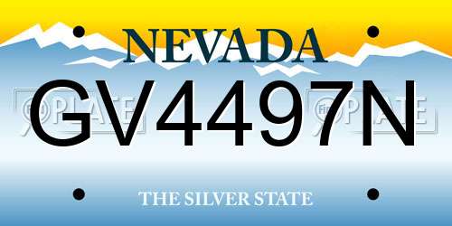 GV4497N Nevada License Plate