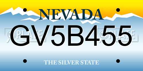 GV5B455 Nevada License Plate