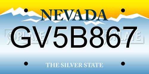 GV5B867 Nevada License Plate