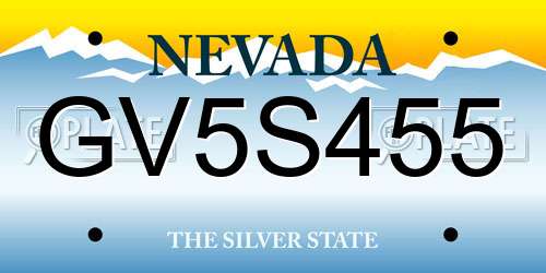 GV5S455 Nevada License Plate