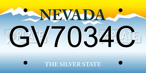 GV7034C Nevada License Plate