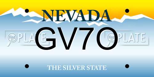 GV7O Nevada License Plate