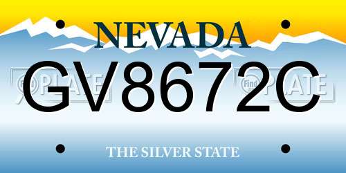 GV8672C Nevada License Plate