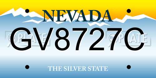 GV8727C Nevada License Plate